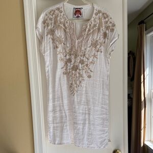 Johnny was linen dress with embroidery size M